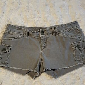 American Eagle Outfitters Women's Gray Green Shortie Cargo Shorts